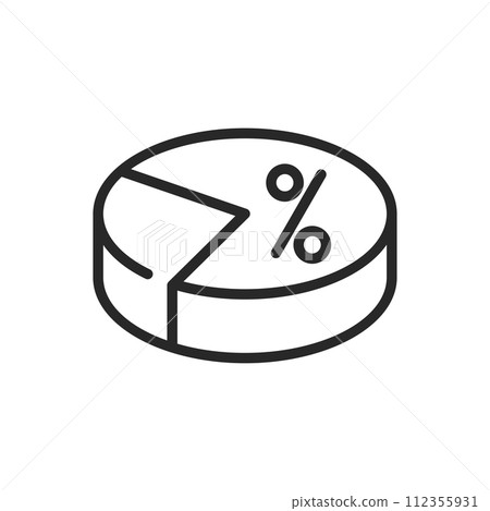 Pie Chart Percentage Icon. Simplified Representation of Analytics and Statistics for Business Reports, Voting Results, and Financial Data Visualization. Pie Chart Percentage Icon. Simplified Representation of Analytics and Statistics for Business Reports, Voting Results, and Financial Data Visualization. 112355931