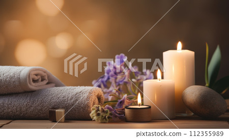 Spa still life with candles 112355989