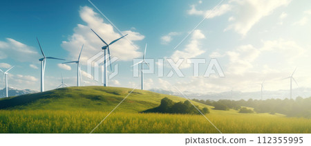 Wind turbines in the field 112355995