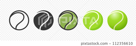 Flat Vector Tennis Ball Icon Set. Tennis Ball Design Template, Clipart for Sports Concepts, Competition Promotions, Advertisements, Graphics for a Tennis Event, Sports Content, Products, Logo Flat Vector Tennis Ball Icon Set. Tennis Ball Design Template, Clipart for Sports Concepts, Competition Promotions, Advertisements, Graphics for a Tennis Event, Sports Content, Products, Logo 112356610