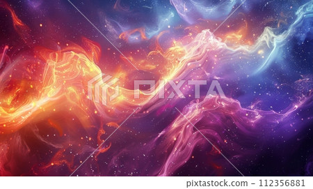 Interstellar Cosmic Energy Flow Illustration. Abstract background. Generative AI 112356881