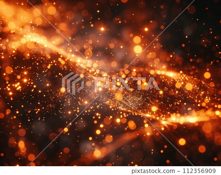 Abstract Golden Sparkles and Bokeh Lights. Abstract background. Generative AI 112356909