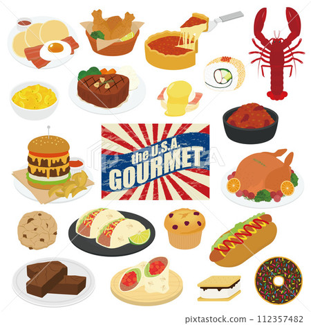 American cuisine illustration set 112357482