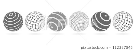 圖標集地球行星科學條紋線背景 圖標集地球行星科學條紋線背景 112357845