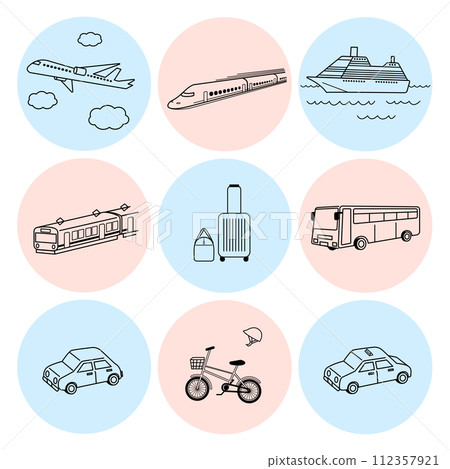 Simple vehicle icon illustration set 5 112357921