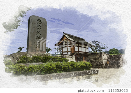 Watercolor style Matsushiro Matsushiro Castle Ruins Kaizu Castle Ruins Monument Nagano City, Nagano Prefecture Watercolor style Matsushiro Matsushiro Castle Ruins Kaizu Castle Ruins Monument Nagano City, Nagano Prefecture 112358023