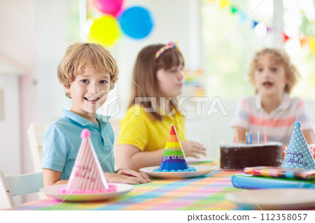 Child birthday party cake. Family with kids. Child birthday party cake. Family with kids. 112358057