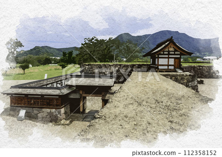 水彩畫風格，松代，松代城遺址，長野縣長野市北西門 112358152