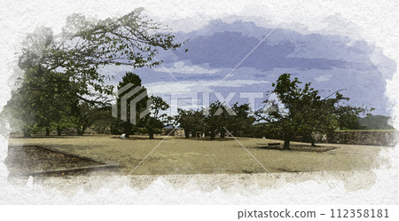 水彩風格松代 松代城遺址 長野縣本丸長野市 水彩風格松代 松代城遺址 長野縣本丸長野市 112358181