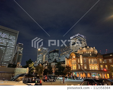 Tokyo station at night 112358364