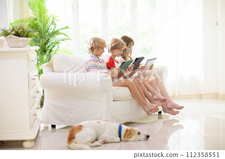 Kids with mobile phone. Child with tablet computer 112358551