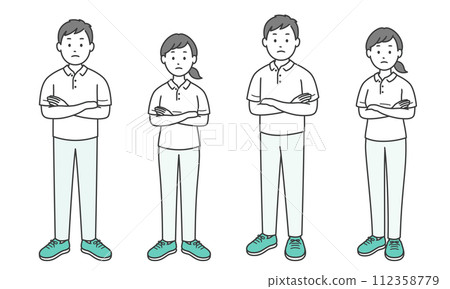 Male and female caregivers who are thinking with their arms crossed 112358779