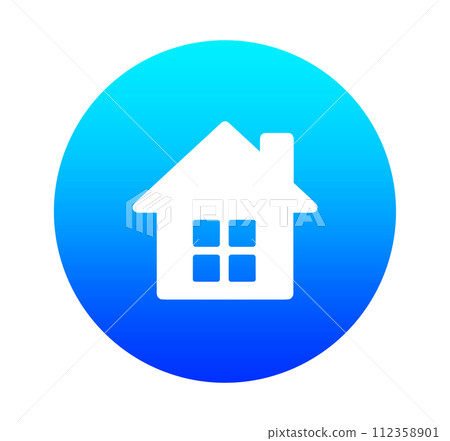 blue gradient house mark - Stock Illustration [112358901] - PIXTA