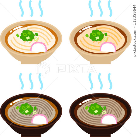 烏龍麵蕎麥麵配淺湯和濃湯 112359644