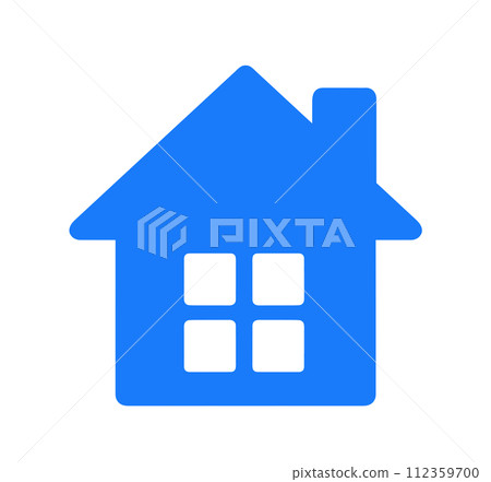 simple blue house mark - Stock Illustration [112359700] - PIXTA