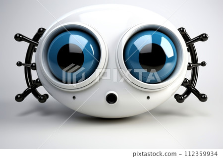 Abstract 3d eye icon, mockup vision symbol, Generative AI 112359934