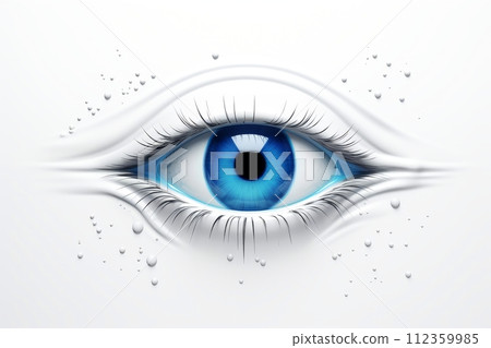 Close-up, hyper-realistic abstract single eye, Generative AI 112359985