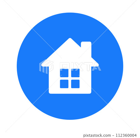 簡單的藍色房子標記 簡單的藍色房子標記 112360004