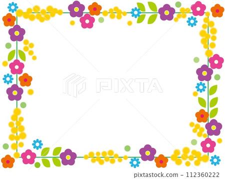 Flower pattern frame spring image Flower pattern frame spring image 112360222