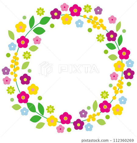 Flower pattern frame spring image Flower pattern frame spring image 112360269