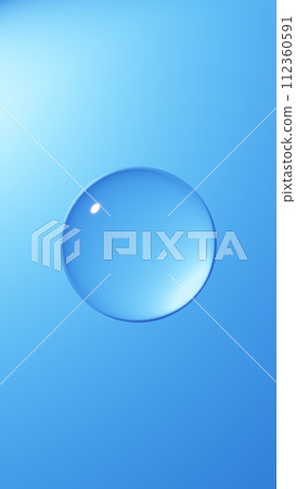 Round water drops on a blue background. Background material. 3D (vertical) Round water drops on a blue background. Background material. 3D (vertical) 112360591
