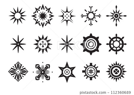 Vintage style star logo in modern minimal style 112360689