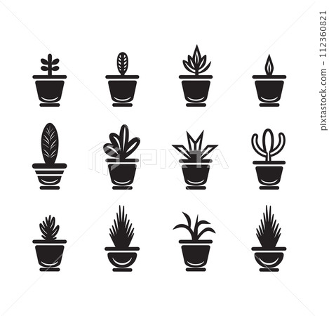 cactus tree logo in modern minimal style cactus tree logo in modern minimal style 112360821