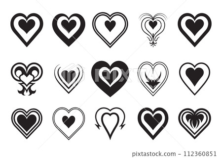 Vintage heart logo in modern minimal style Vintage heart logo in modern minimal style 112360851