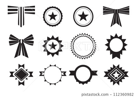 Vintage ribbon logo in modern minimal style Vintage ribbon logo in modern minimal style 112360982