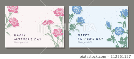 Mother's Day Father's Day Material Set Frame Background Vector Illustration Carnation Rose Mother's Day Father's Day Material Set Frame Background Vector Illustration Carnation Rose 112361137