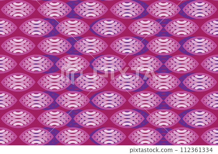 Illustration, pattern of rugby shape with pink line on deep pink background. Illustration, pattern of rugby shape with pink line on deep pink background. 112361334