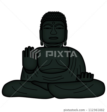 一座宏偉的佛像的插圖 一座宏偉的佛像的插圖 112361882