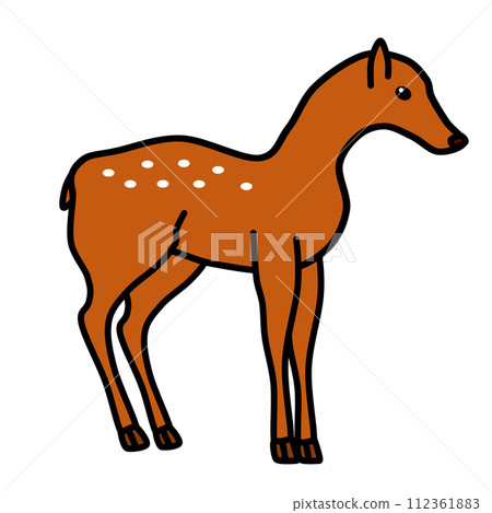 一隻母鹿的流行可愛插圖 一隻母鹿的流行可愛插圖 112361883