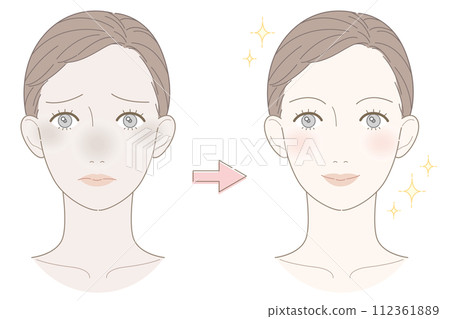 沉悶的女人前後插畫 112361889