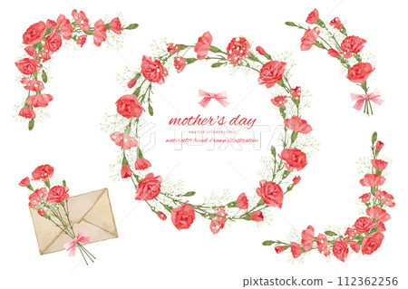 母親節康乃馨材料套裝畫水彩 112362256