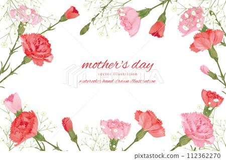 母親節康乃馨框架畫水彩 112362270