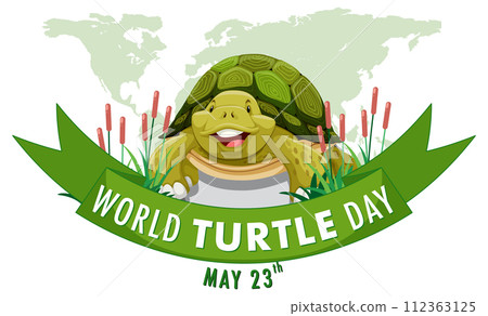 Celebrating World Turtle Day Illustration Celebrating World Turtle Day Illustration 112363125