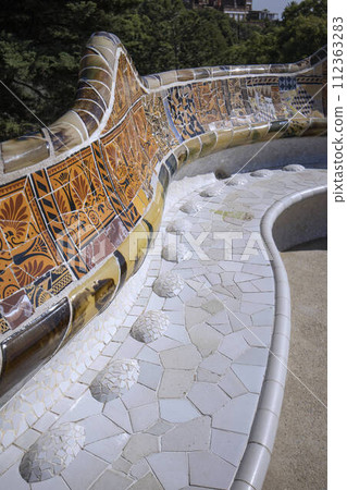 Park Guell undulating bench Park Guell undulating bench 112363283