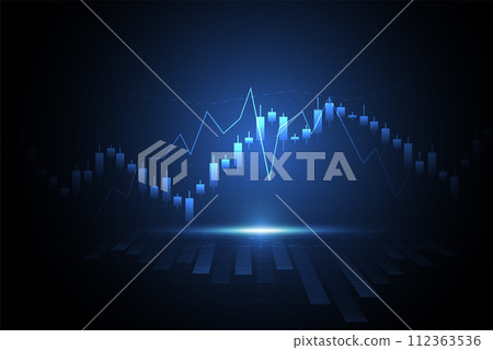 Business candle stick graph chart of stock market investment trading on white background design. Bullish point, Trend of graph. Vector illustration 112363536