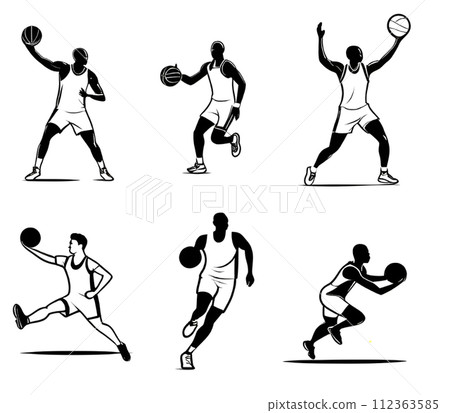 籃球運動員剪影集 籃球運動員剪影集 112363585