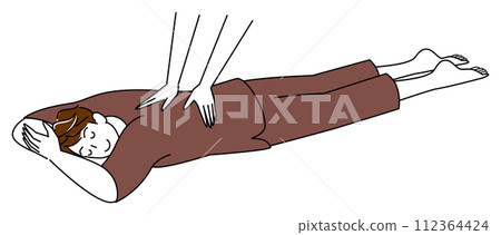 穿著按摩服的可愛男人臉朝下躺著接受按摩 簡單的插圖向量 穿著按摩服的可愛男人臉朝下躺著接受按摩 簡單的插圖向量 112364424
