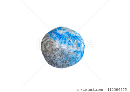 Lapis lazuli (lazurite, blue goldstone), white background 112364555