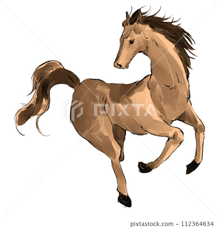 Illustration of left horse 112364634