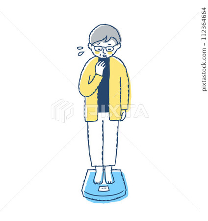 A senior woman who is concerned about her weight 112364664