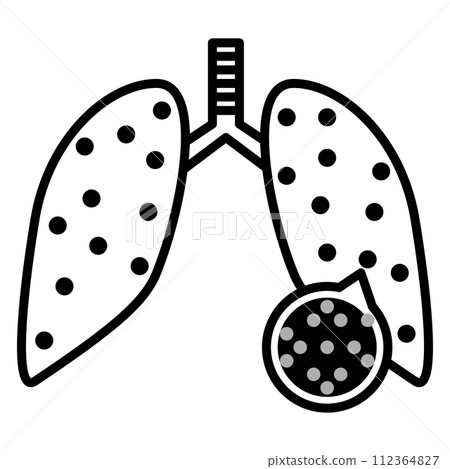 respiratory disease from particle pollution flat outline respiratory disease from particle pollution flat outline 112364827