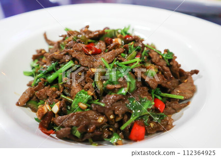 stir fried beef with caraway or stir fried beef with vegetable stir fried beef with caraway or stir fried beef with vegetable 112364925
