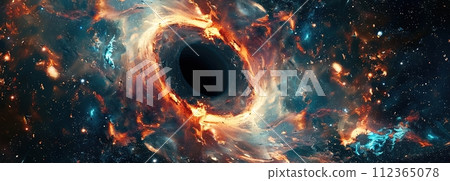 Black Holes, Massive Centers of Gravity That Absorb Light, Offering a Glimpse into the Enigmatic Forces of the Universe." 112365078