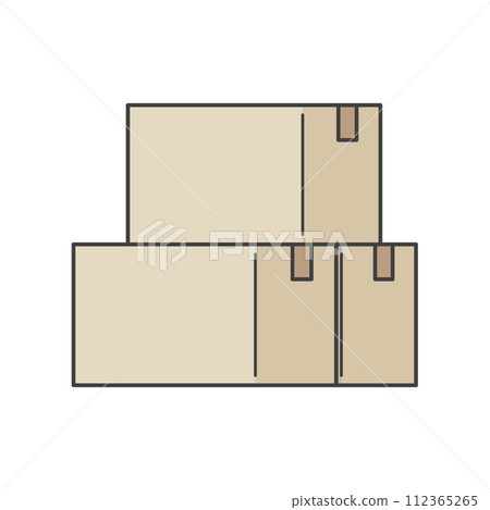 Illustration material of simple stacked cardboard 112365265