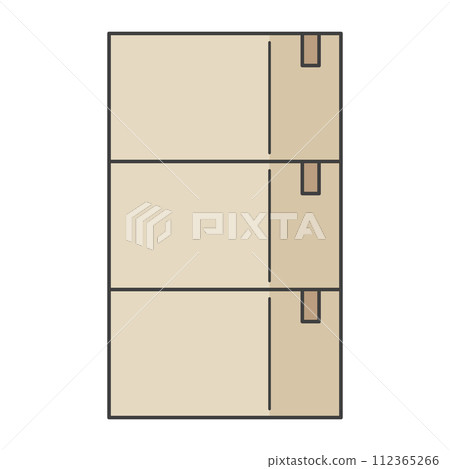 垂直堆疊的簡單紙板插畫素材 112365266