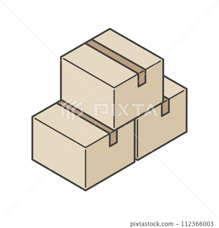 Illustration material of simple stacked cardboard Illustration material of simple stacked cardboard 112366003